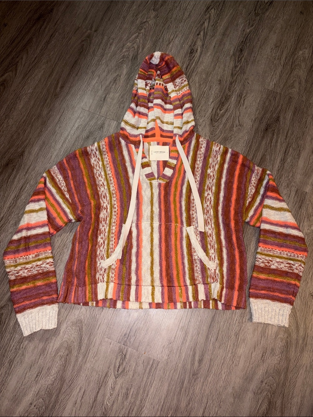 Lucky Brand Knit Hoodie Sweatshirt
